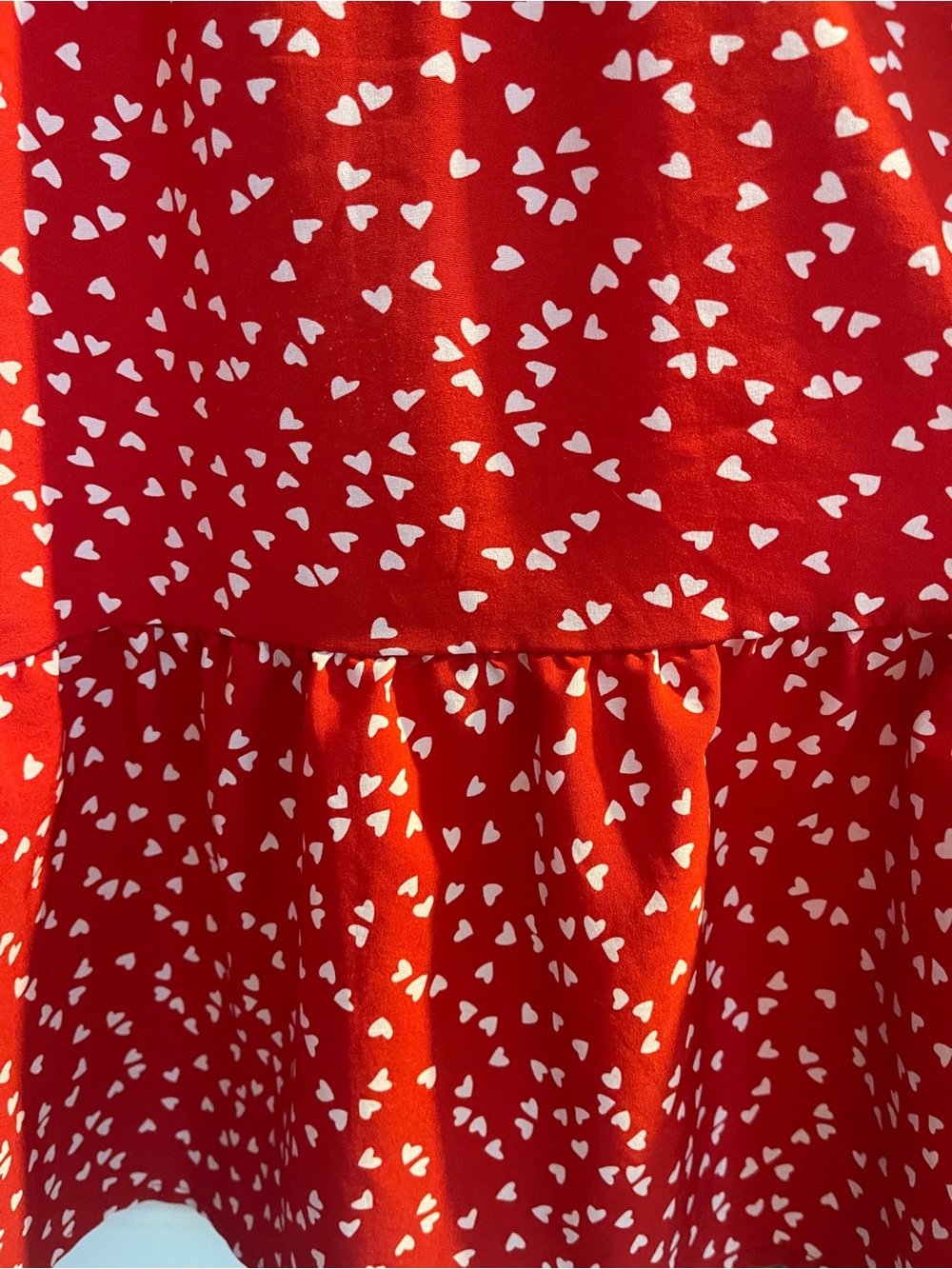 Red Heart Print V-Neck Babydoll Dress - Picture 6 of 7